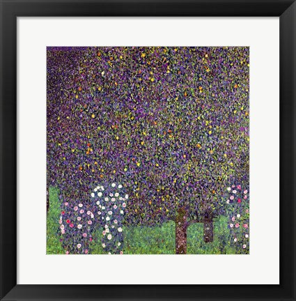 Framed Art Roses under the Trees, c.1905 by Gustav Klimt Wall Decor 18x24 Artwork