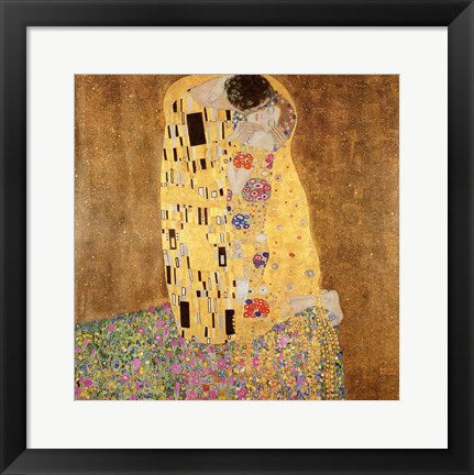 Framed Art The Kiss by Gustav Klimt Wall Decor 18x24 Artwork