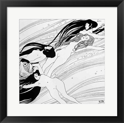 Framed Art The Blood of Fish by Gustav Klimt Wall Decor 18x24 Artwork