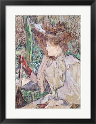 Framed Art Woman with Gloves, 1891 by Henri de Toulouse-Lautrec Wall Decor 18x24 Artwork