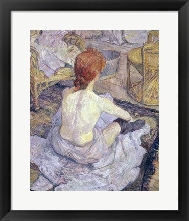 Framed Art Woman at her Toilet, 1896 by Henri de Toulouse-Lautrec Wall Decor 18x24 Artwork