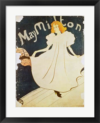Framed Art May Milton, France, 1895 by Henri de Toulouse-Lautrec Wall Decor 18x24 Artwork