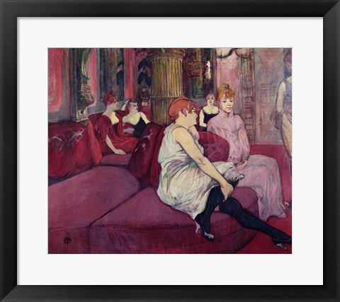 Framed Art In the Salon at the Rue des Moulins, 1894 by Henri de Toulouse-Lautrec Wall Decor 18x24 Artwork