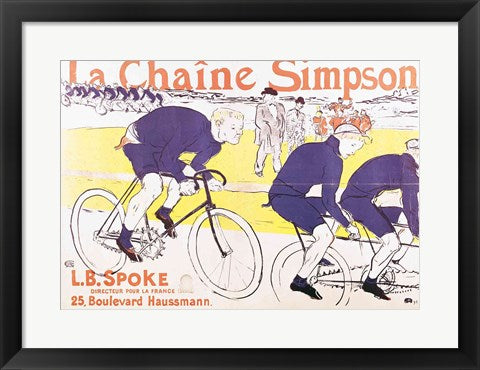 Framed Art The Simpson Chain, 1896 by Henri de Toulouse-Lautrec Wall Decor 18x24 Artwork