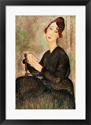 Framed Art Portrait of Dedie Hayden, 1918 by Amedeo Modigliani Wall Decor 18x24 Artwork