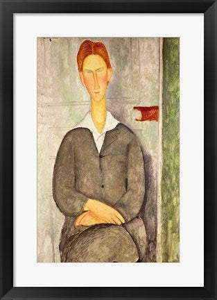 Framed Art Young boy with red hair, 1906 by Amedeo Modigliani Wall Decor 18x24 Artwork