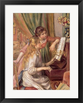 Framed Art Young Girls at the Piano, 1892 by Pierre-Auguste Renoir Wall Decor 18x24 Artwork