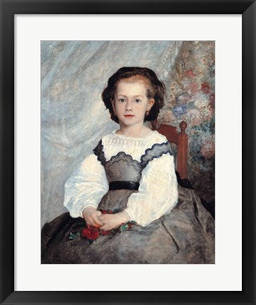 Framed Art Portrait of Mademoiselle Romaine Lacaux, 1864 by Pierre-Auguste Renoir Wall Decor 18x24 Artwork