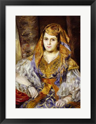 Framed Art Frame Art Algerian Woman, 1870 by Pierre-Auguste Renoir Wall Decor 18x24 Artwork