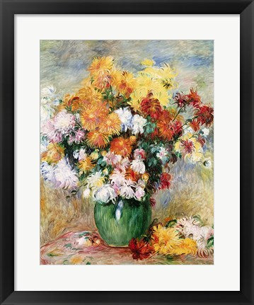 Framed Art Frame Art Bouquet of Chrysanthemums, c.1884 by Pierre-Auguste Renoir Wall Decor 18x24 Artwork