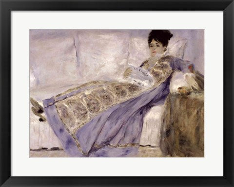 Framed Art Madame Monet on a Sofa, c.1874 by Pierre-Auguste Renoir Wall Decor 18x24 Artwork