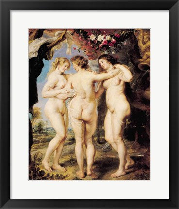 Framed Art The Three Graces by Peter Paul Rubens Wall Decor 18x24 Artwork