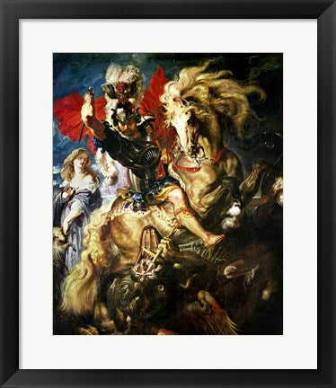 Framed Art St. George and the Dragon, c.1606 by Peter Paul Rubens Wall Decor 18x24 Artwork