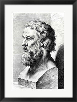 Framed Art Bust of Plato by Peter Paul Rubens Wall Decor 18x24 Artwork