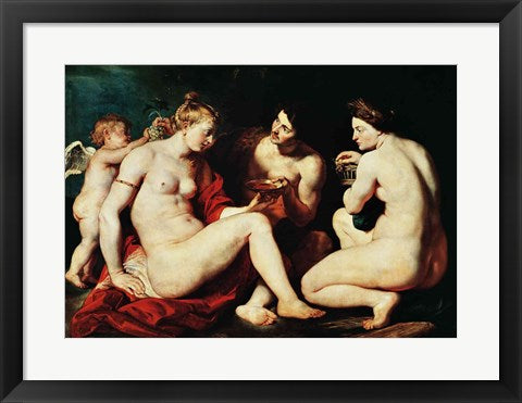 Framed Art Venus, Cupid, Bacchus and Ceres, 1613 by Peter Paul Rubens Wall Decor 18x24 Artwork