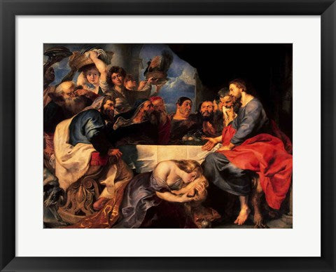 Framed Art Frame Art Feast in the house of Simon the Pharisee, c.1620 by Peter Paul Rubens Wall Decor 18x24 Artwork