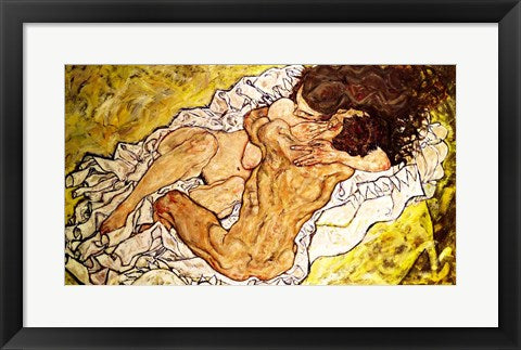 Framed Art The Embrace, 1917 by Egon Schiele Wall Decor 18x24 Artwork