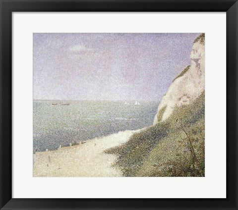 Framed Art Frame Art Beach at Bas Butin, Honfleur, 1886 by Georges Seurat Wall Decor 18x24 Artwork