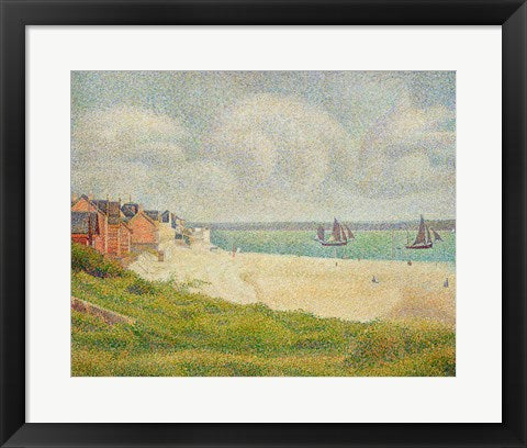 Framed Art Le Crotoy looking Upstream, 1889 by Georges Seurat Wall Decor 18x24 Artwork