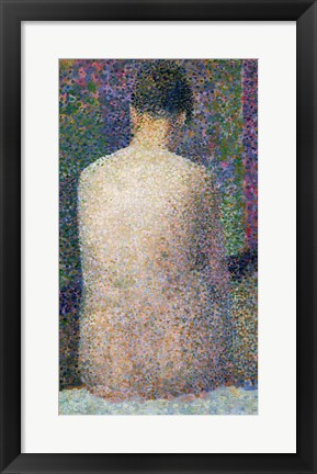 Framed Art Model from the Back, 1886 by Georges Seurat Wall Decor 18x24 Artwork