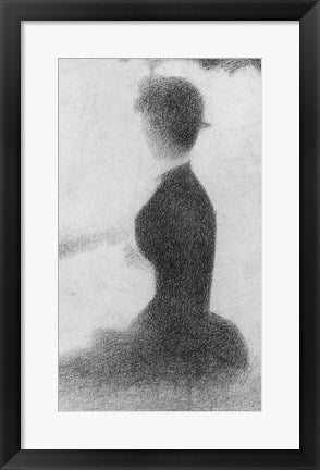 Framed Art Study for Sunday Afternoon on the Island of La Grande Jatte (seated woman detail) by Georges Seurat Wall Decor 18x24 Artwork