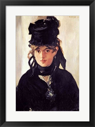 Framed Art Frame Art Berthe Morisot with a Bouquet of Violets, 1872 by Edouard Manet Wall Decor 18x24 Artwork