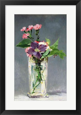 Pinks and Clematis in a Crystal Vase, c.1882 by Edouard Manet