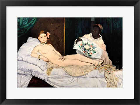 Framed Art Olympia, 1863 by Edouard Manet Wall Decor 18x24 Artwork