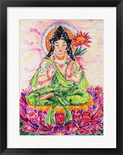 Framed Art Flower Buddha by Natalie Talocci Wall Decor 18x24 Artwork