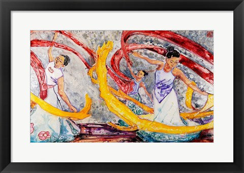 Framed Art Ribbon Dancers by Natalie Talocci Wall Decor 18x24 Artwork