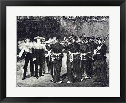Framed Art The Execution of Maximilian, 1868 by Edouard Manet Wall Decor 18x24 Artwork