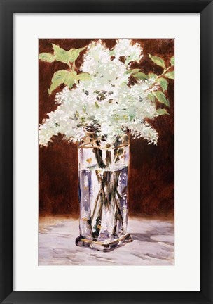 Framed Art White Lilac in a Crystal Vase, 1882 by Edouard Manet Wall Decor 18x24 Artwork