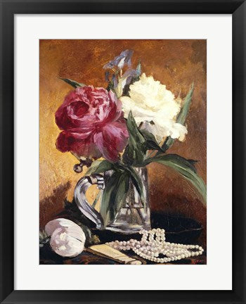 Framed Art Peonies, 1862 by Edouard Manet Wall Decor 18x24 Artwork
