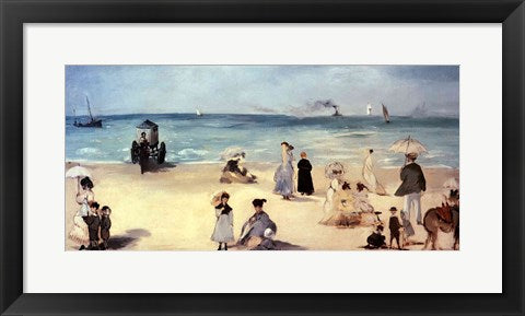 Framed Art Beach Scene by Edouard Manet Wall Decor 18x24 Artwork