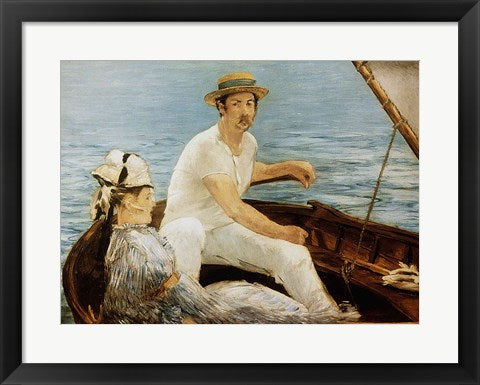 Framed Art Boating, 1874 by Edouard Manet Wall Decor 18x24 Artwork