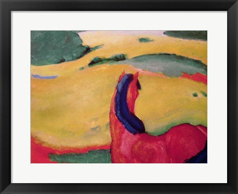 Framed Art Horse in a landscape, 1910 by Franz Marc Wall Decor 18x24 Artwork