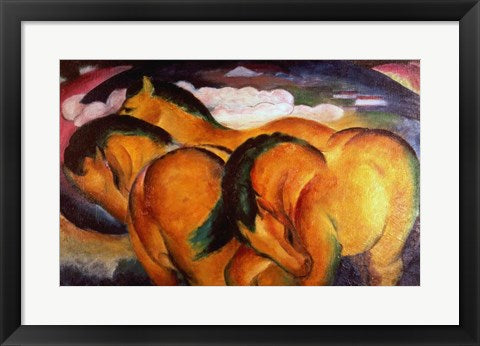 Framed Art Little Yellow Horses, 1912 by Franz Marc Wall Decor 18x24 Artwork