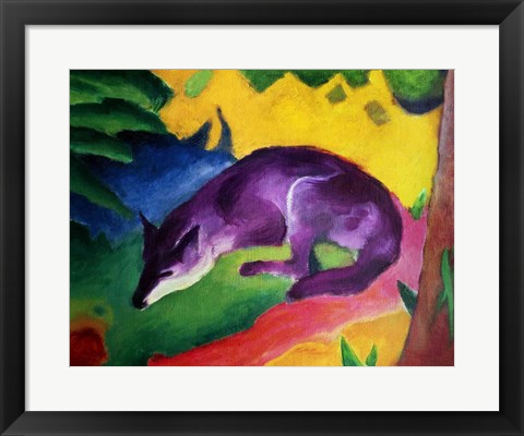 Framed Art Blue Fox, 1911 by Franz Marc Wall Decor 18x24 Artwork
