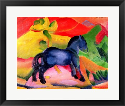 Framed Art Little Blue Horse, 1912 by Franz Marc Wall Decor 18x24 Artwork