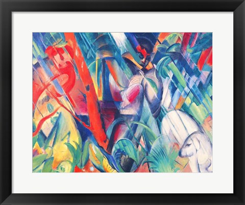 Framed Art In the Rain, 1912 by Franz Marc Wall Decor 18x24 Artwork