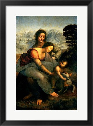 Framed Art Virgin and Child with St. Anne, c.1510 by Leonardo Da Vinci Wall Decor 18x24 Artwork