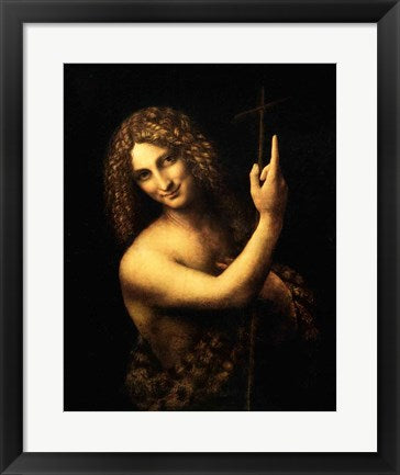 Framed Art St. John the Baptist, 1513-16 by Leonardo Da Vinci Wall Decor 18x24 Artwork