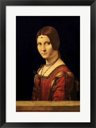 Framed Art Portrait of a Lady from the Court of Milan by Leonardo Da Vinci Wall Decor 18x24 Artwork