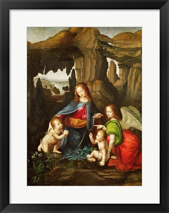 Framed Art Madonna of the Rocks by Leonardo Da Vinci Wall Decor 18x24 Artwork