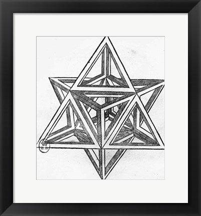 Framed Art Stella octangula by Leonardo Da Vinci Wall Decor 18x24 Artwork
