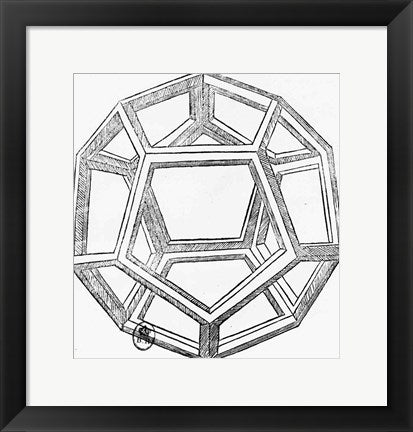 Framed Art Dodecahedron by Leonardo Da Vinci Wall Decor 18x24 Artwork