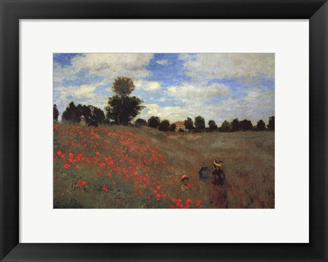 Framed Art Wild Poppies, near Argenteuil (Les Coquelicots: environs d'Argenteuil), 1873 by Claude Monet Wall Decor 18x24 Artwork