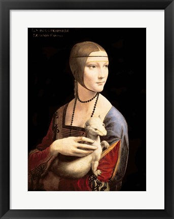 Framed Art The Lady with the Ermine by Leonardo Da Vinci Wall Decor 18x24 Artwork