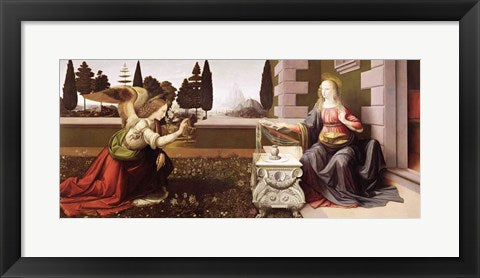 Framed Art Frame Art Annunciation, 1472-75 by Leonardo Da Vinci Wall Decor 18x24 Artwork