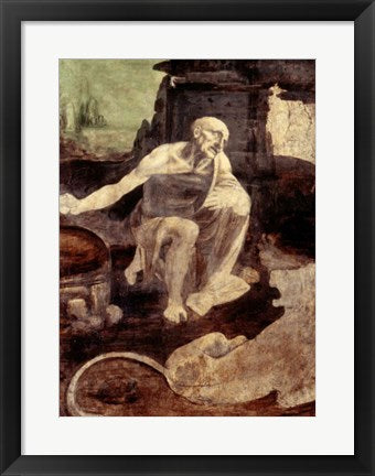 Framed Art St. Jerome, c.1480-82 by Leonardo Da Vinci Wall Decor 18x24 Artwork